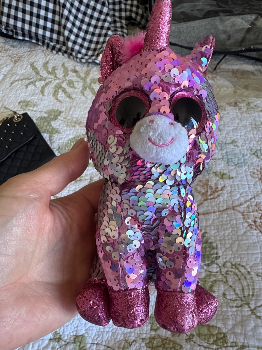Ty Pink Sequin Unicorn Plush